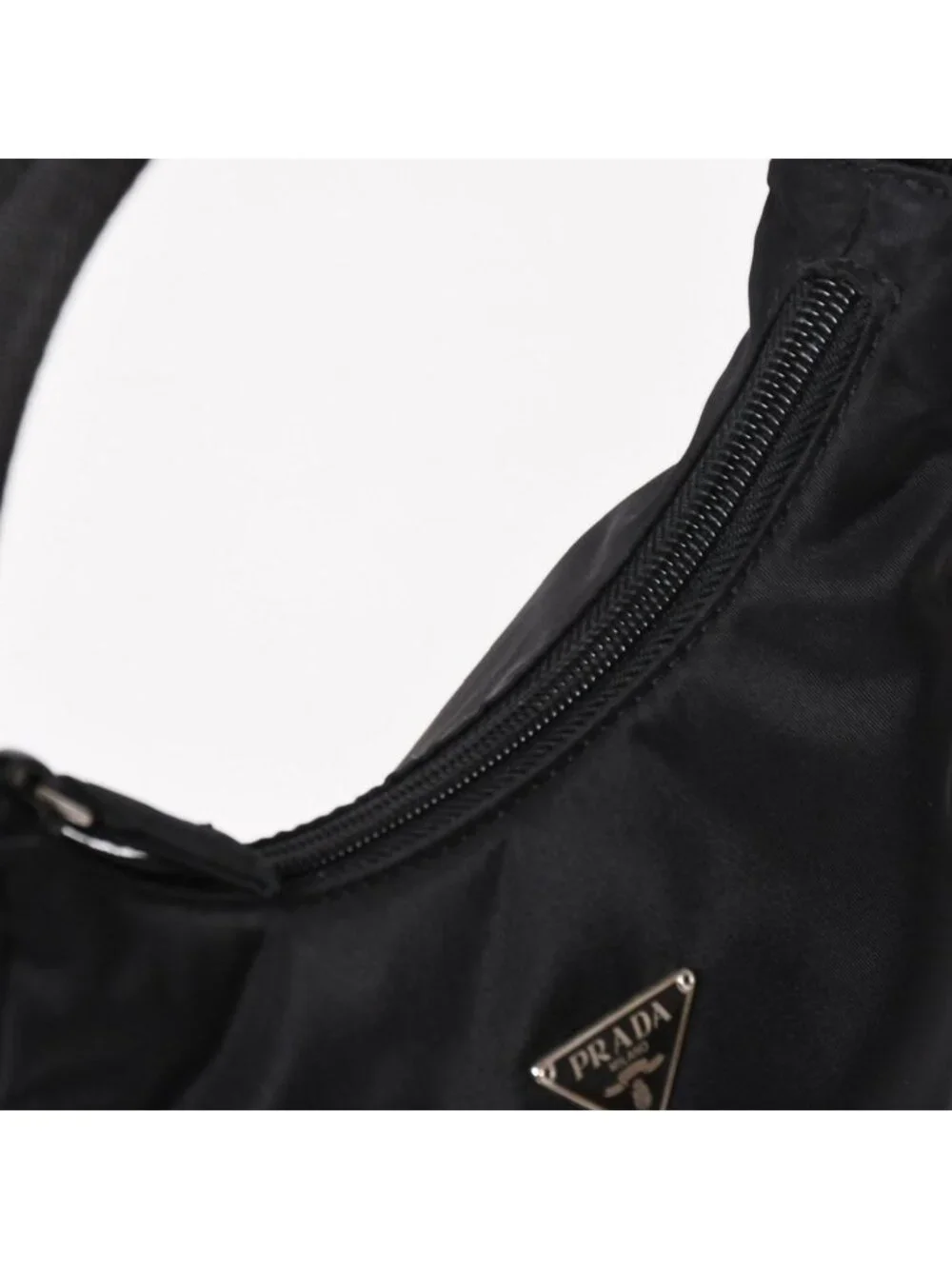 Prada Hobo Handbag Nylon Black